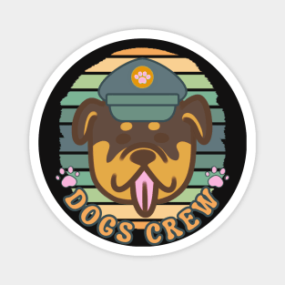 Dogs Crew Rottweiler Retro Design Magnet